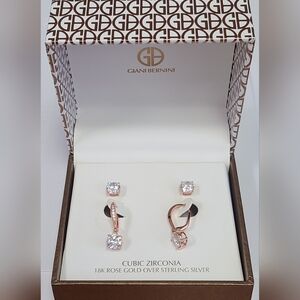 18k rose gold CZ stud Drp